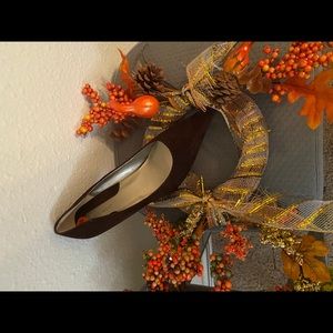 Chocolate brown suede pumps by Nine West.